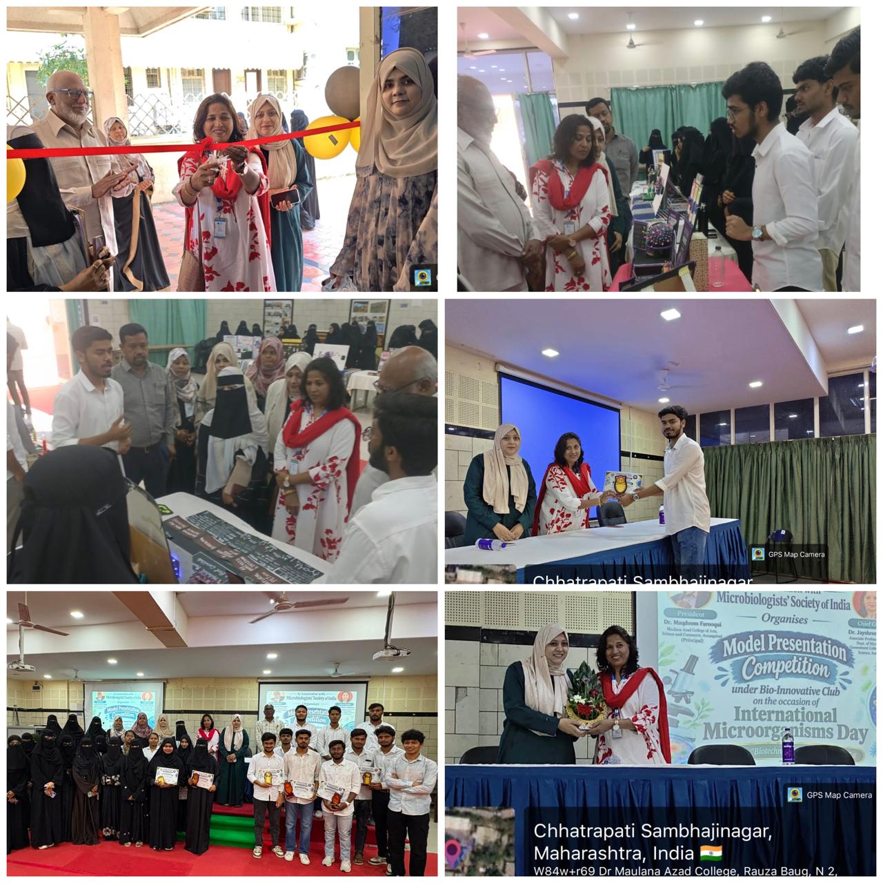 The Department of Biotechnology, Maulana Azad College of Arts, Science and Commerce, Aurangabad, in association with the Microbiologists’ Society of India, organised a Model Presentation Competition under the Bio-Innovative Club on the occasion of International Microorganisms Day on 22 September 2026 at 11:30 a.m. in Seminar Hall-I. The theme of the competition was “Biotechnology from Lab to Life.” The programme was held under the guidance of Principal Dr. Maqdoom Farooqui sir. Dr. Jayshree Bukhtar, Associate Professor and Head, Department of Microbiology, Government College of Arts and Science, Aurangabad, graced the occasion as the Chief Guest and Judge and welcomed the B.Sc. Biotechnology FY students. Around 40 students enthusiastically presented innovative models showcasing their creativity, scientific understanding, and the real-life applications of biotechnology. Students from other departments also visited and appreciated the models. The programme was coordinated by Dr. Reshma Jaweria, HOD & Convener, with the support of Dr. Mehvish Fatima, Organising Secretary. The event concluded with a Prize Distribution Ceremony, where the First, Second, and Third prizes were presented by the Chief Guest. The Vote of Thanks was delivered by Ms. Saniya Shaikh. Teaching and non-teaching staff members were present and extended their support for the successful conduct of the programme.
