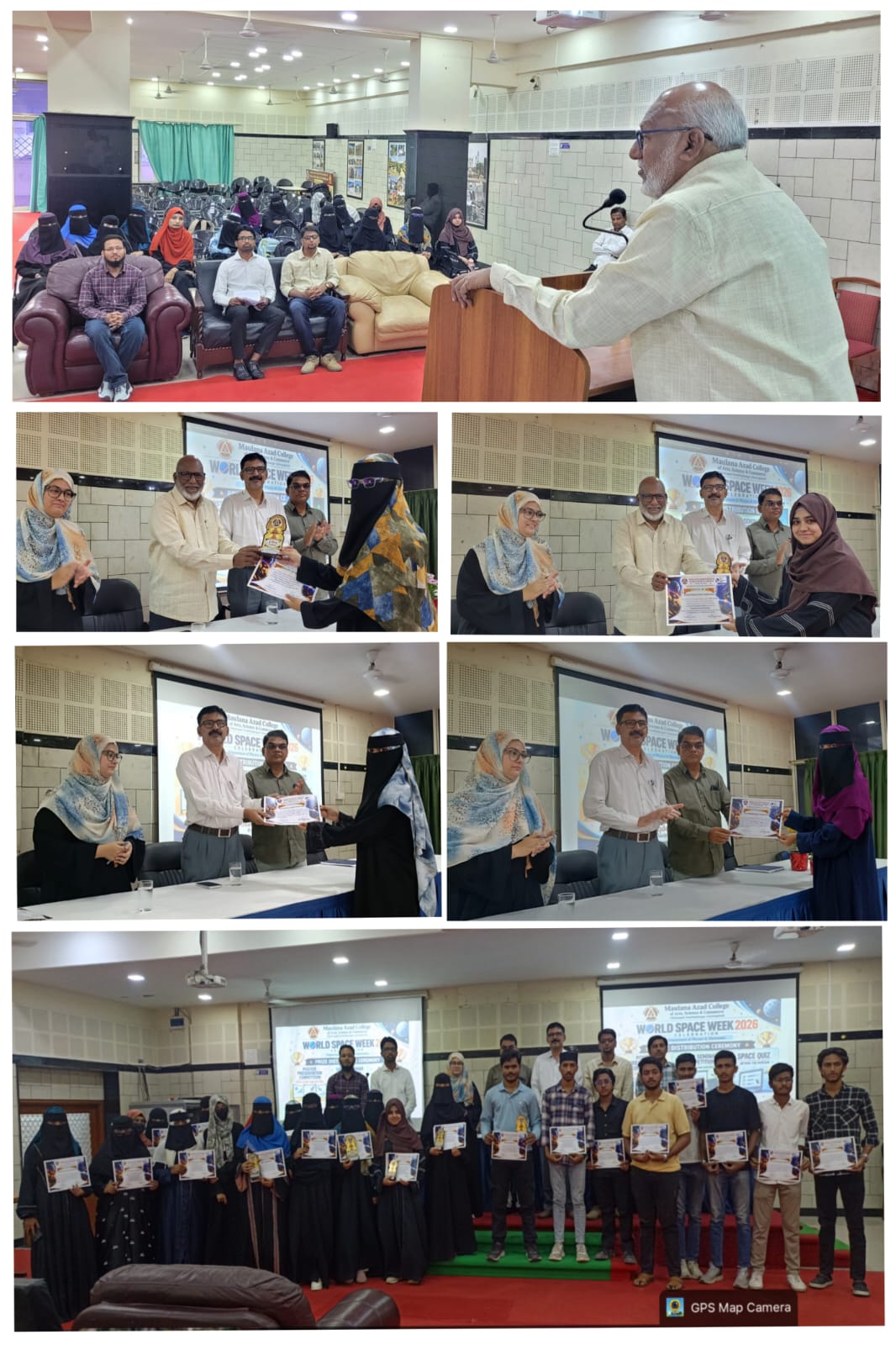 World Space Week 2026 – Prize Distribution Ceremony ?  Under the visionary leadership of our Principal, Capt. Dr. Maqdoom Farooqui Sir, the Department of Physics & Electronics successfully concluded its World Space Week 2026 celebrations with a Prize Distribution Ceremony on 10 October 2026. The ceremony was graced by the esteemed presence of Principal, Capt. Dr. Maqdoom Farooqui Sir; Vice Principal, Prof. Arif Pathan Sir and IQAC Coordinator, Prof. J. D. Shaikh Sir.  The Principal congratulated the participating students and appreciated the efforts of all faculty members. ?  ? The departmental report was presented by the Head of the Department of Physics & Electronics, Dr. Shaikh Ifrah Fatema, highlighting three engaging activities: ? Poster Presentation Competition – Space: Closer Than You Think ? Space Seminar Competition – Space: More Than Exploration ? Space Quiz– Beyond the Horizon  ?A total of 35 certificates were distributed to participants of the Poster Presentation and Seminar Competitions during the ceremony (100+ certificates for the online Space Quiz had already been issued via email). Outstanding performers were also honoured with mementos in recognition of their achievements.  ? The programme was compered by Mr. Shaikh Waseem, and the vote of thanks was delivered by Dr. Mohd. Anis.  ? The ceremony marked the successful conclusion of World Space Week 2026 celebration.